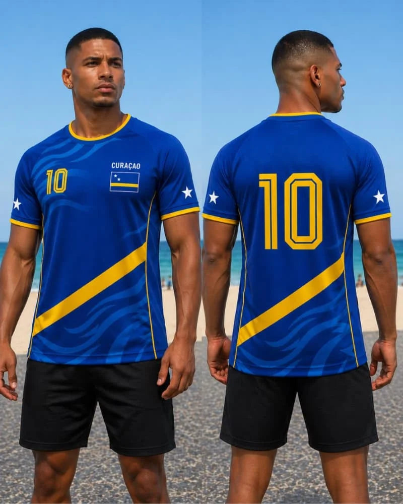2026 NEW Curacao Soccer Fan 3D Jersey Summer Outdoor Sports Breathable Short-sleeved Football Training Top Unisex Casual Tee